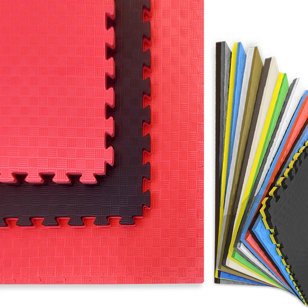 TATAMI PUZZLE Rojo Negro 1x1m | 25mm | Boxeo | Suelo Para Artes Marciales | Suelo Deportivo y Gimnasio